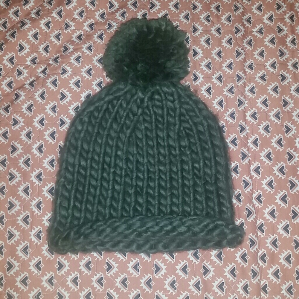 Green knit beanie